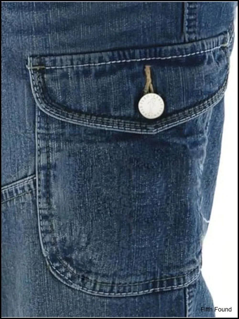 Mid Rise Bermuda Denim Shorts with Flap Pockets Roll Hem Straight Leg